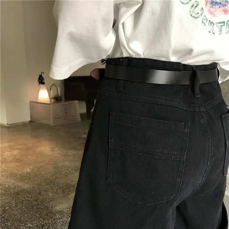 Женские свободные джинсовые шорты с широкими штанинами повседневные однотонные