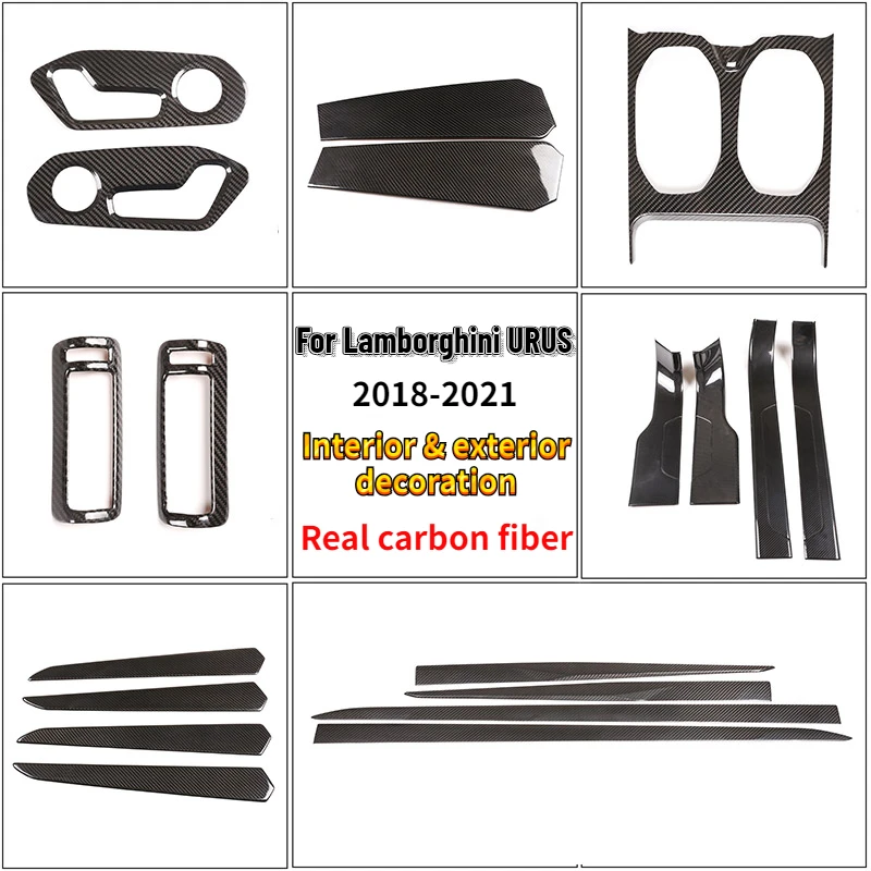 

For 2018-2021 Lamborghini URUS Real Carbon Fiber Interior Exterior decoration panel Cover Trim Sticker Car Accessories LHD