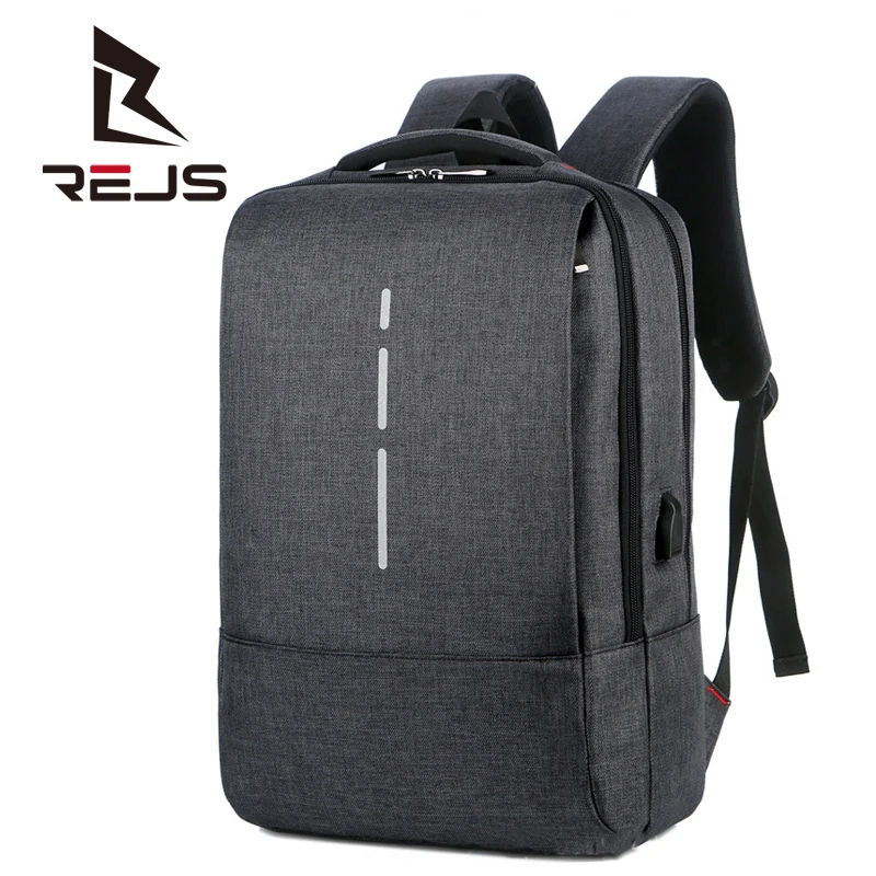 

REJS LANGT Waterproof Backpack Men Fit 15 Inch Laptop Backpacks with Charging Minimalist Design Business Travel Bag for Male