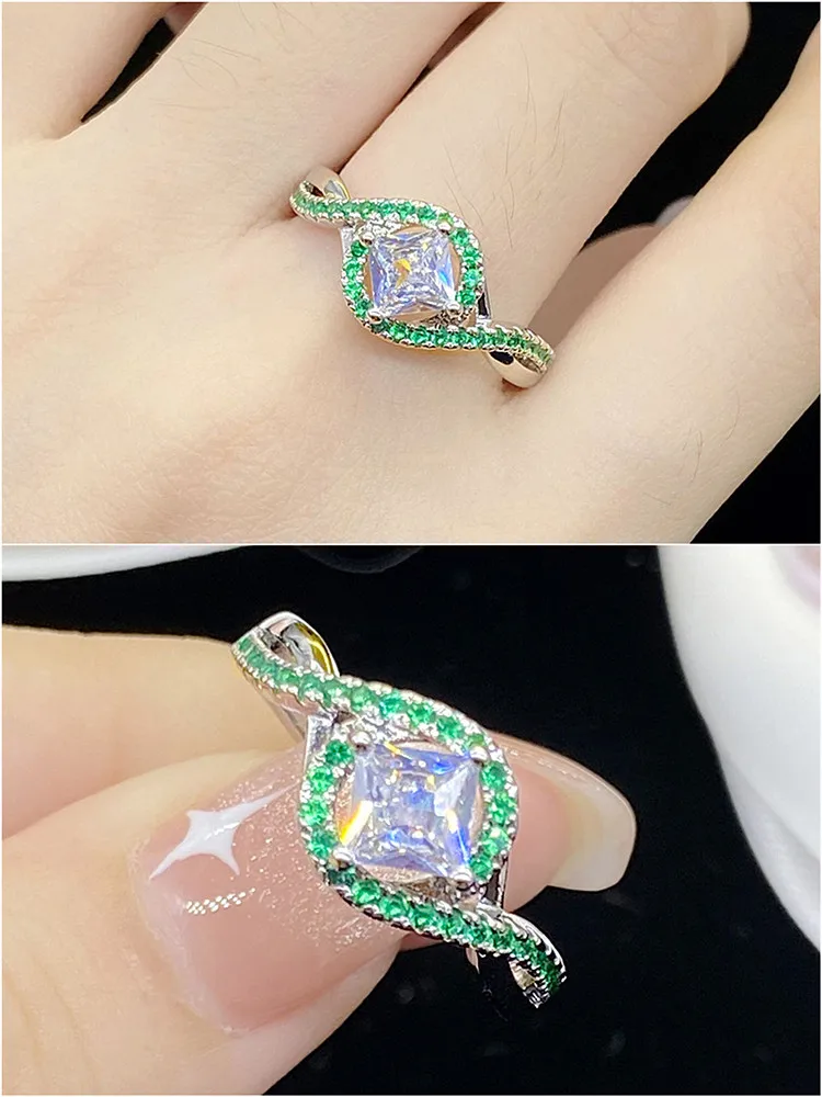 

Женские кольца с кристаллами, 18 К, цвет белое золото, серебро