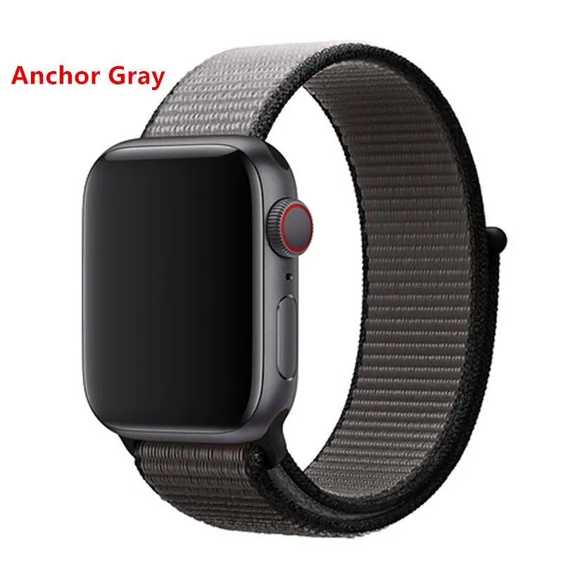 Anchor Gray 4 new Ремешок для apple watch band 42 мм 38 мм iwatch 4 band 44 мм 40 мм apple watch 4 3 2 1 нейлоновая петля спортивный браслет correa аксессуары - Цвет ремешка: Anchor Gray 4 new