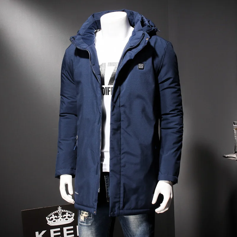 Мужская зимняя куртка размера плюс 8XL 7XL 6XL 5XL 4XL 3XL на молнии с электрическим