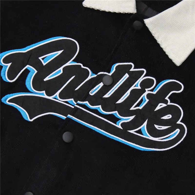 

2021 Men Hip Hop Baseball Jacket Streetwear Letter Embroidery Patchwork College Corduroy Coat Harajuku Oversized Casual Jackets