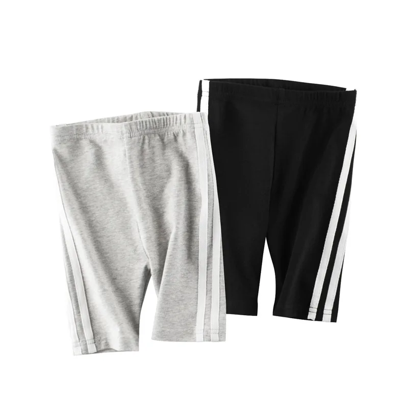 

2021 Summer New Girls Sports Pants Children's Clothing Bottoms Solid Color Korean Loose Middle Waist Pure Cotton Shorts For Girl