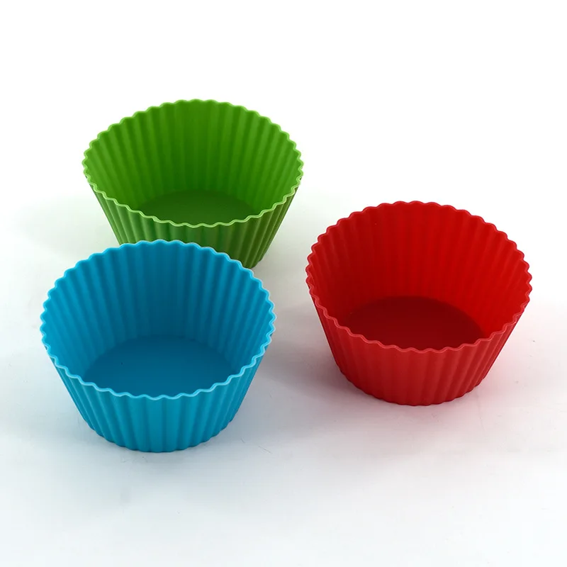 3PCS Silicone Reusable Cupcake Cases Muffin Large Baking Molds Cup Chocolate Cake Cups |
