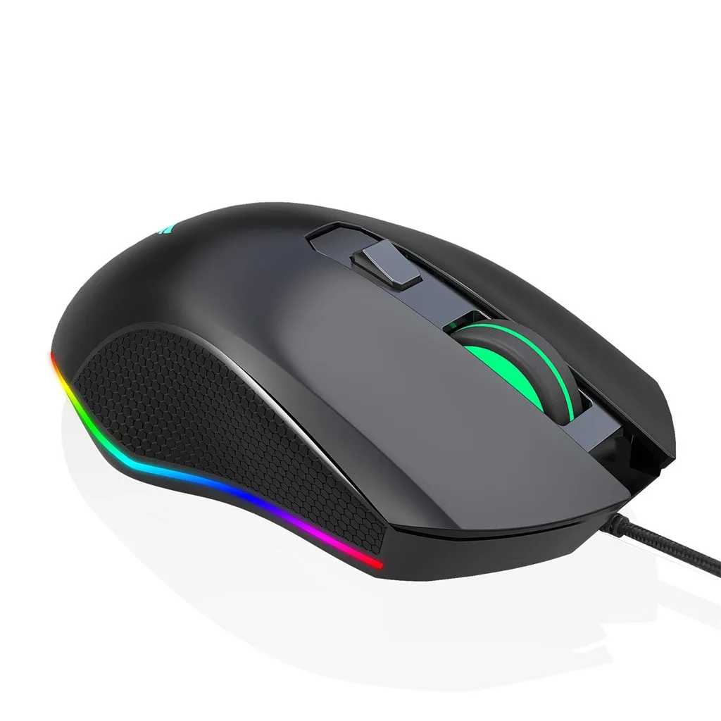 Игровая мышь Hxsj A866 7-цветная проводная Usb-мышь со светодиодной подсветкой для
