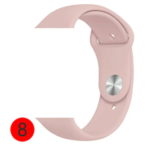 Ремешок для часов Silikon Für apple watch band 40 мм 44 мм 42 мм 38 мм apple watch 4 apple watch 5 correa iwatch повязки Uhr zubehёr - Цвет ремешка: pink sand 8