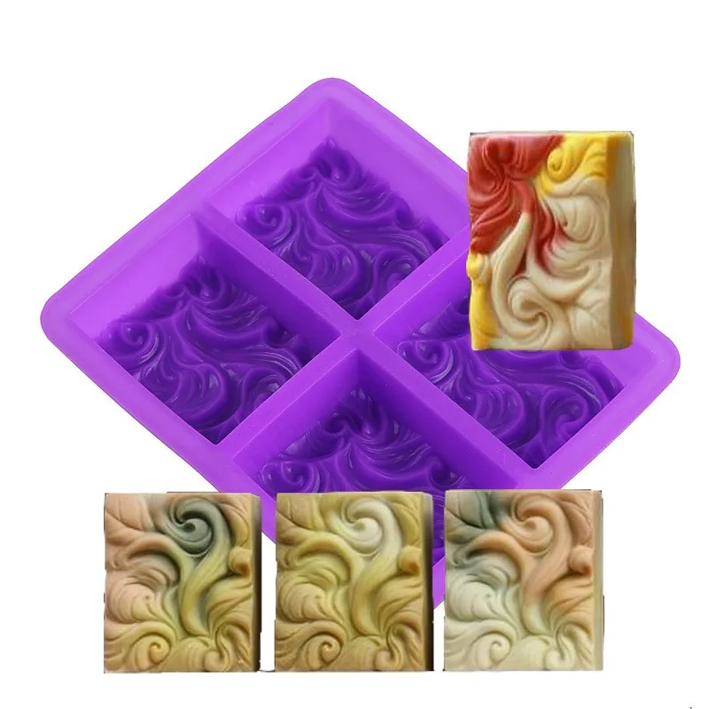 Abstract Pattern Silicone Soap Mold Handmade DIY Craft Wave Rectangular Molds for Making Home Dec | Дом и сад