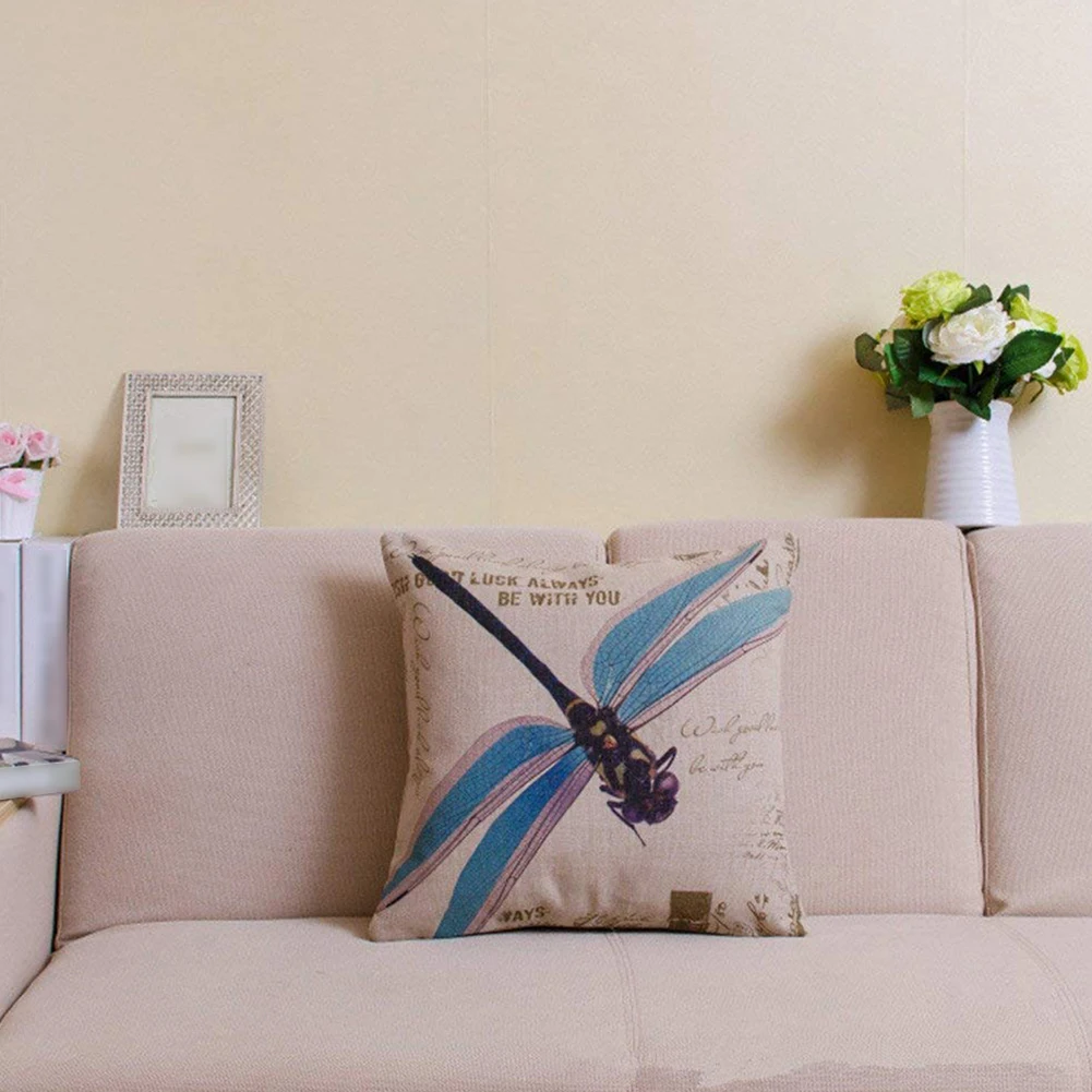 18x18 дюймов индивидуальный льняной чехол для подушки креативный синий рисунок