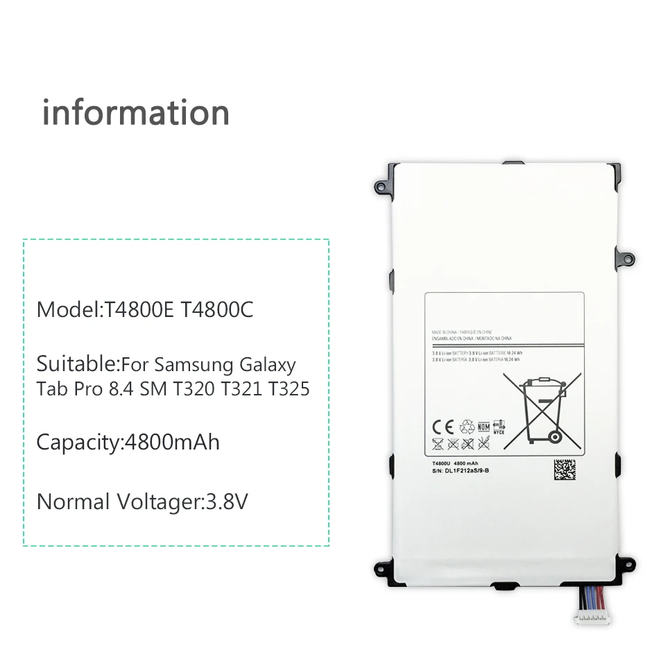 Ykaiserin для samsung Galaxy Tab Pro 8," SM-T325 T325 T320 T321 батарея T4800E T4800U 4800 мАч батарея Замена планшета