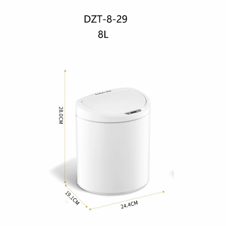 white 8L Ninestars Интеллектуальная Индукционная мусорная корзина без контакта для кухни гостиной ванной комнаты 8л/10л от xiaomiyoupin - Цвет: white 8L