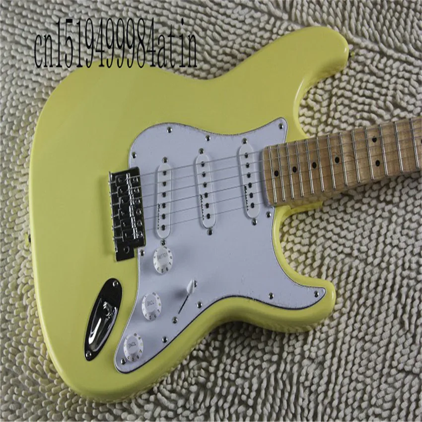Электрическая гитара классические модели кремово-желтого цвета | Спорт и