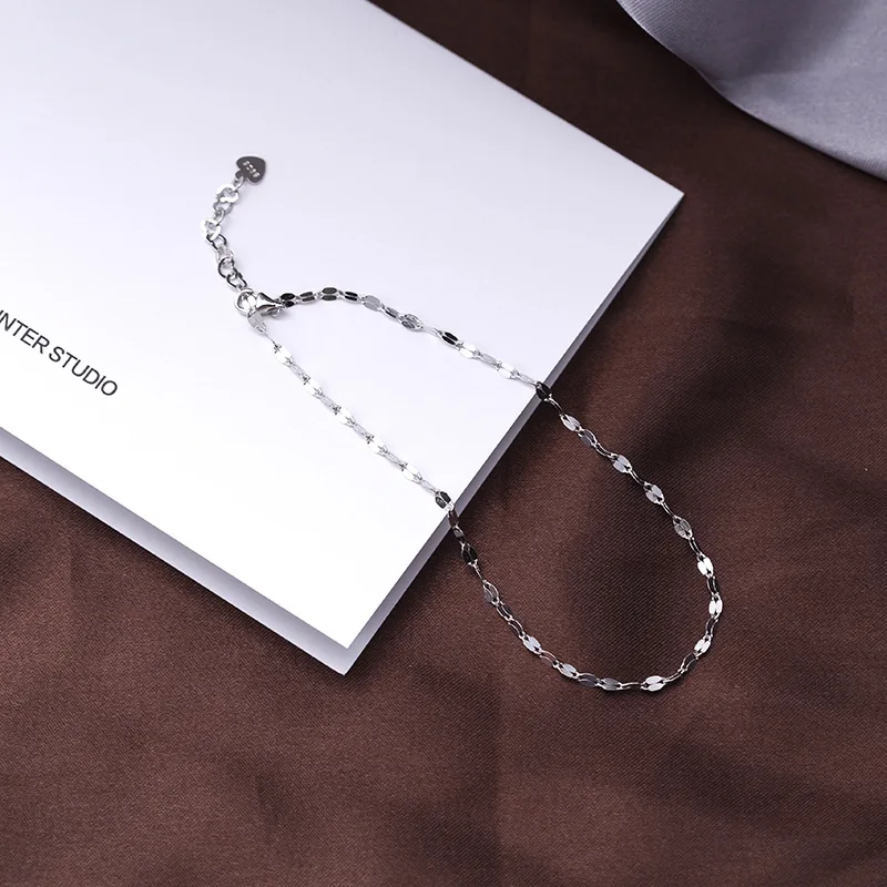 Женский браслет на ногу Kinel простой из серебра 925 пробы ювелирное изделие цепочка