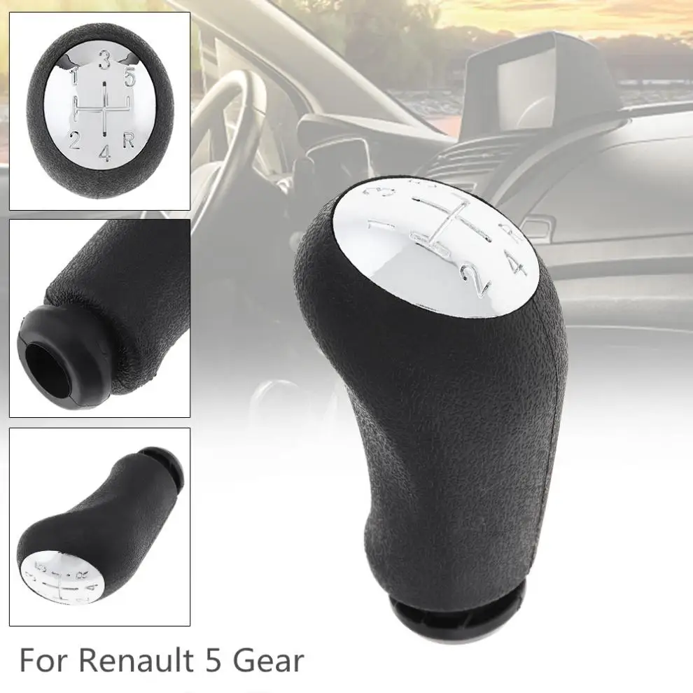 

Black 5 Speed Chrome Car Manual Handball Gear Shift Knob Fit for Renault CLIO MK3 3 III Megane MK2 Scenic MK2 / 5 Gear Models