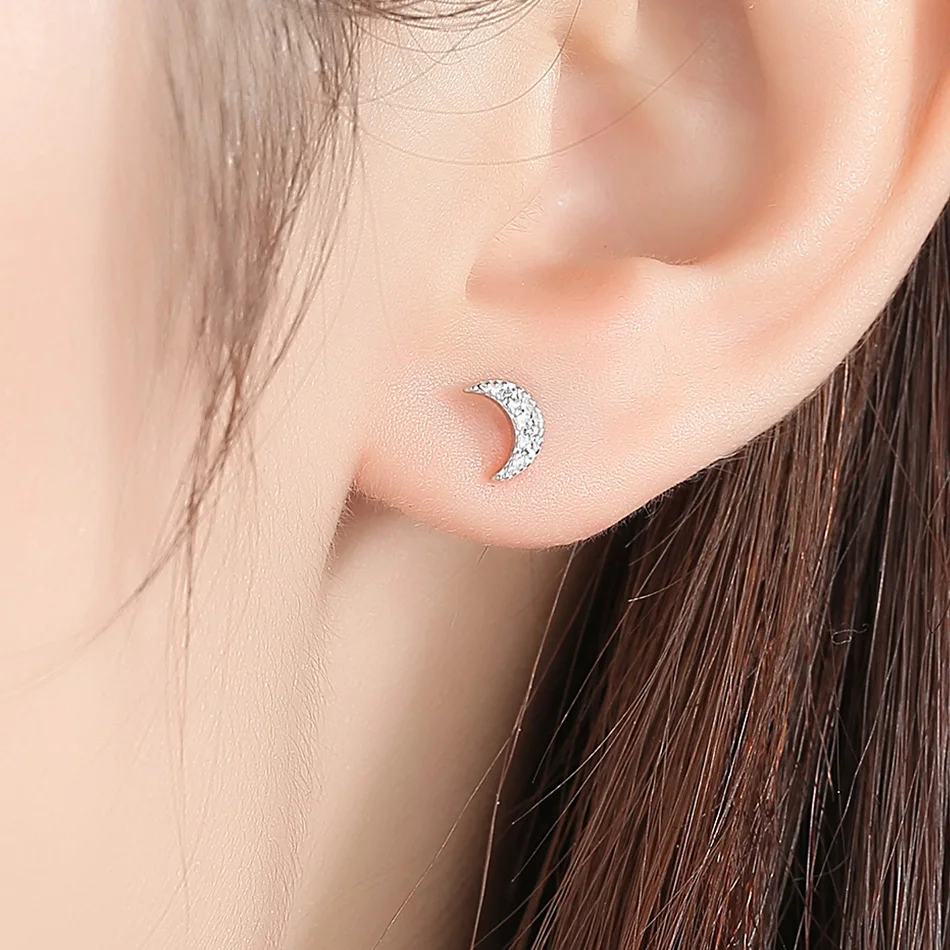 Женские серьги гвоздики из серебра 925 пробы с фианитом|Серьги-гвоздики| |