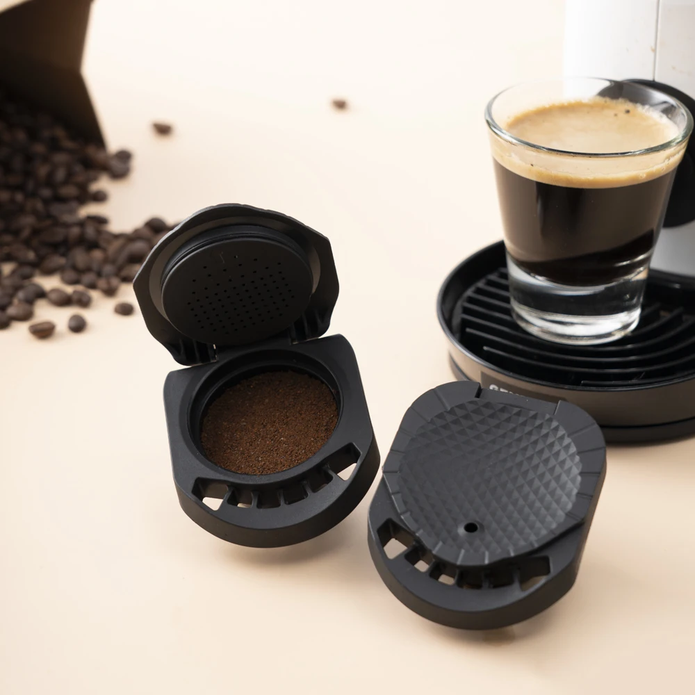 

RECAFIMIL Holder for Genio & Piccolo X Maker Reusable Coffee Capsule Adapter for Dolce Gusto Genio S Crema Pod Transfer Grinder