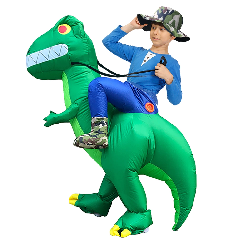Детский зеленый костюм динозавра для Хэллоуина вечерние костюмы T rex