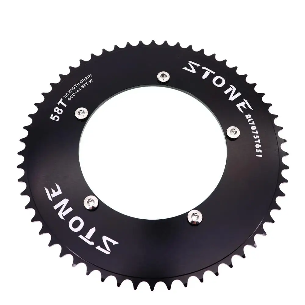 Stone 144BCD Fixed Gear fixie Round Chain ring Track Bike 47 48 49 50 51 52 53 54 55 56 57 58 59 60T T  Chainwheel 144 bcd Tooth