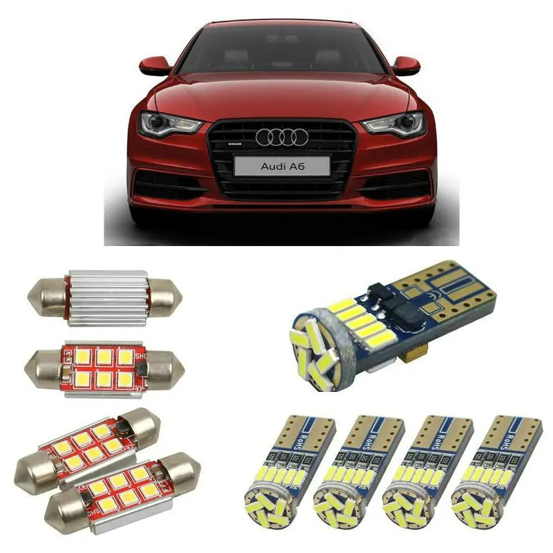 

Interior led Car lights For audi A6 4g2 4gc c7 sedan Reading dome bulbs for cars error free License Plate Light 14pc/lot