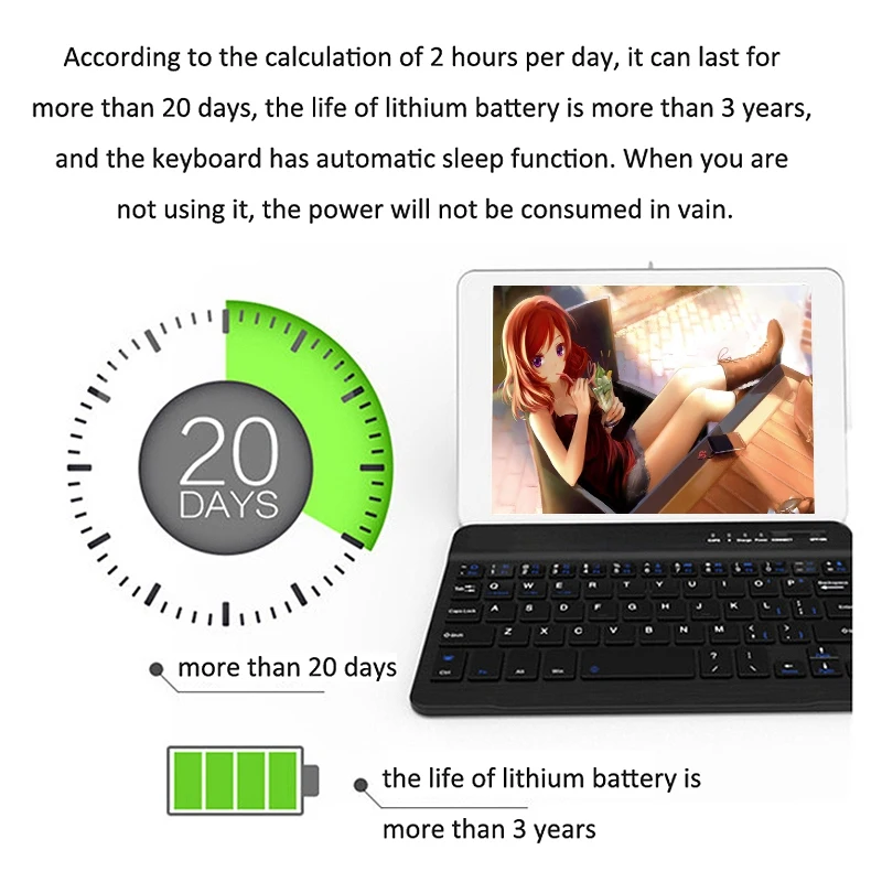 Беспроводная клавиатура 2020 iPad Pro 12 9 дюйма/Bluetooth для IOS/Android/Windows | Компьютеры и офис