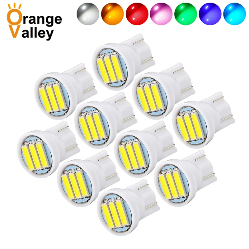

10 шт., высококачественные супер яркие светодиодные лампы T10 7020 SMD W5W 194 501 3