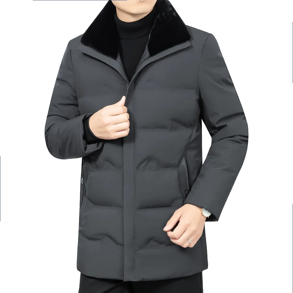 

2022 Men's Winter Velvet Cotton Clothes Fur Collar Warm Casual Cotton-Padded Coat