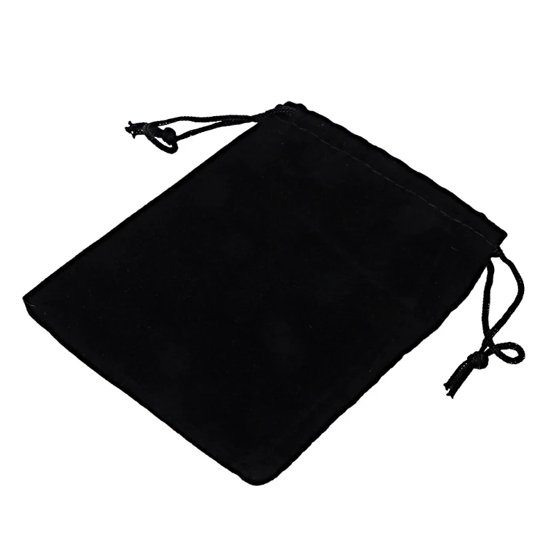 Большие бархатные тканевые классические черные мешочки для ювелирных изделий с