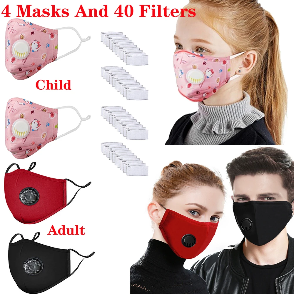 3D многоразовая маска для рта смываемая лица с фильтром защита от ветра гриппа