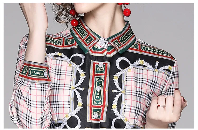 Женское винтажное платье-рубашка А-силуэта Повседневное с длинным рукавом и