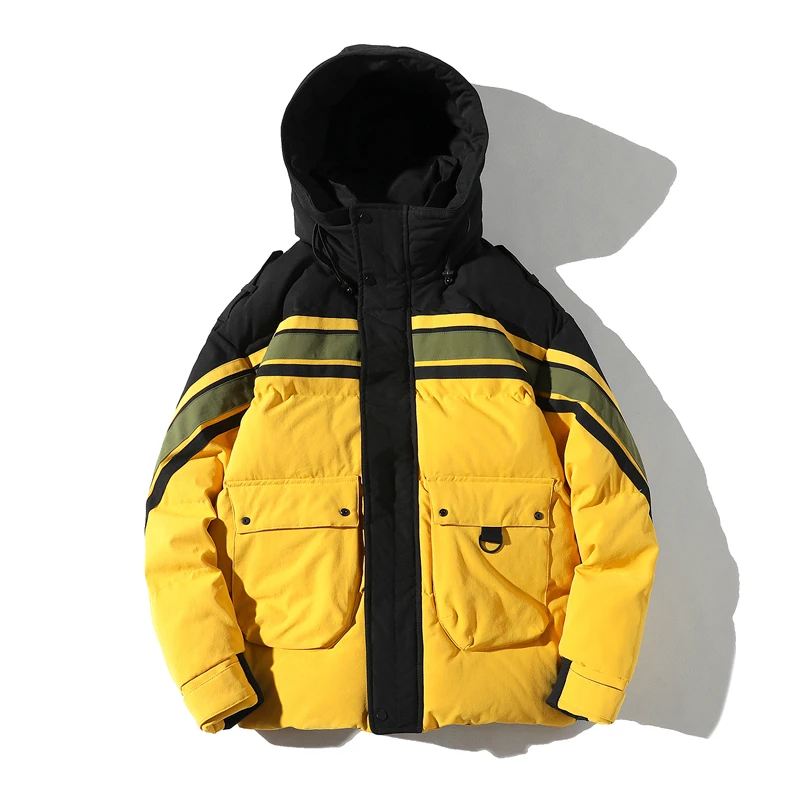 

Hip Hop Warm Winter Jacket Men Hooded Casual Coats Parkas Streetwear Thick High quality Windbreaker Coats Men Clothing Overcoat