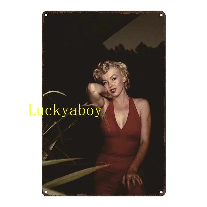 

Vintage Sexy Pin Up Girl Iron Painting Metal Tin Sign Marilyn Monroe Art Poster Retro signs Wall Sweet Home Decor A14