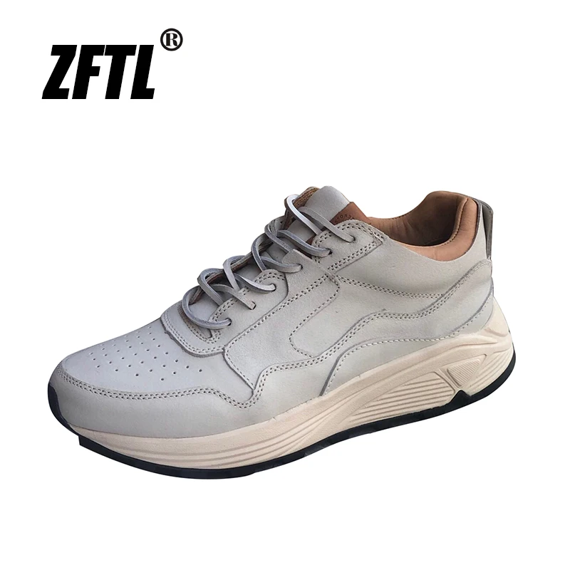 

ZFTL Men's Casual shoes Man Sports Shoes Genuine Leather Leisure Lace up shoes Spring and autumn thick Sole Male Outdoor shoes