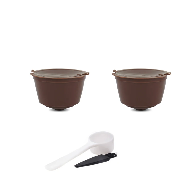 2PC brown Фильтр для кофе многоразовый заполненный капсульный фильтр чашка бариста инструменты эспрессо Инструмент совместим с nestle машина - Цвет: 2PC brown