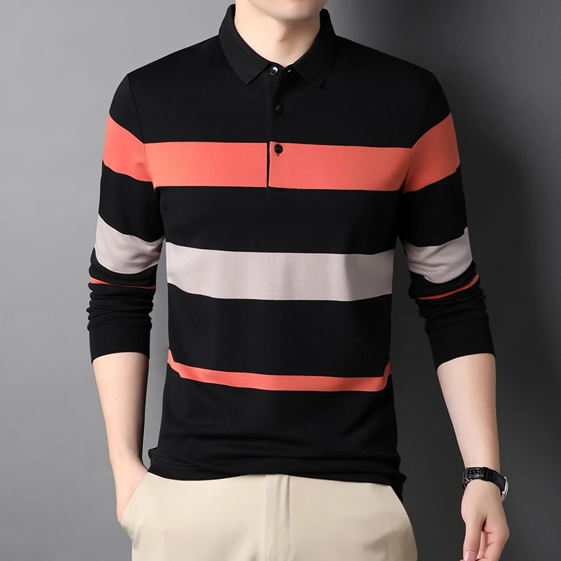 

Мужская футболка с длинным рукавом, в полоску