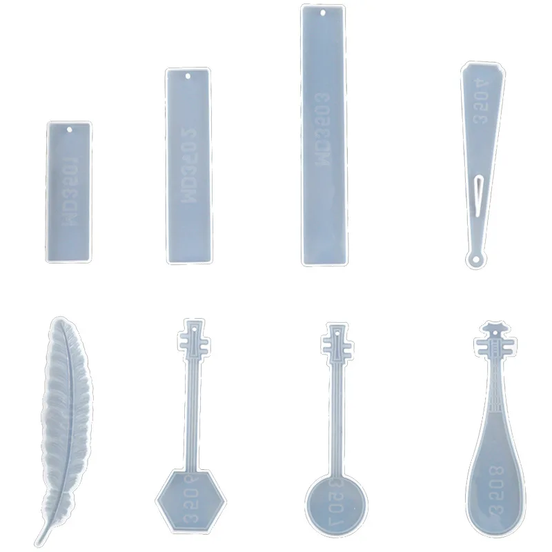 

Creative Bookmark Resin Mold Crystal UV Epoxy Silicone Mold Rectangular Lute Shape Resin Mold DIY School Supplies Resin Craft