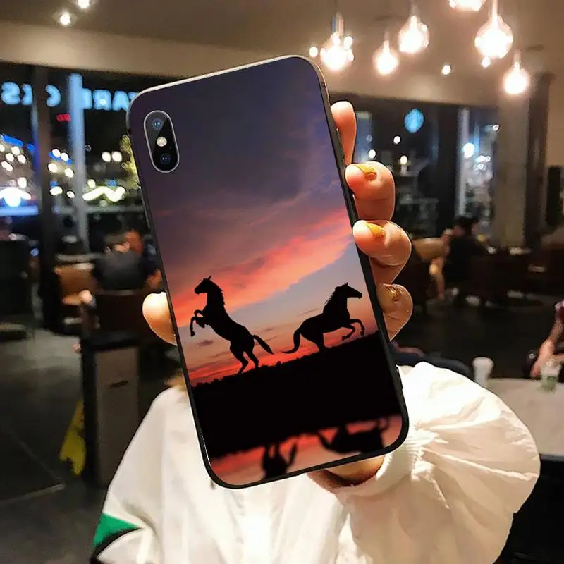 

Running horse landscape art Phone Case for iPhone 11 12 pro XS MAX 8 7 6 6S Plus X 5S SE 2020 XR