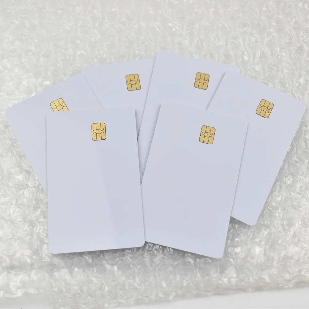 100 шт./лот ISO7816 белый ПВХ карта с SEL 4442 Чип контактная IC пустая Контактная смарт