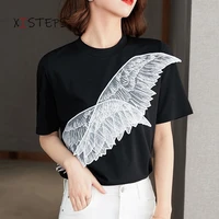 black women t shirts 3d wing female fashion tops short sleeve ladies personality tee shirt femme 2021 summer womens clothes