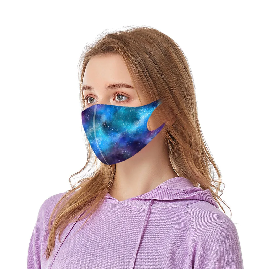 

Tie-dye Masks 5PC Adult Fashion Print Masque Men Women Outdoor Dustproof Mouthcover Washable Mascarillad Reutilizables Face Mask