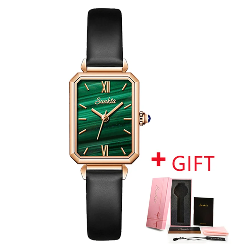 

Simple Luxury 2020 Women Watches Fashion Casual Ladies Wristwatches Green Vintage Leather Quartz Watch Simple Woman Clock Gifts