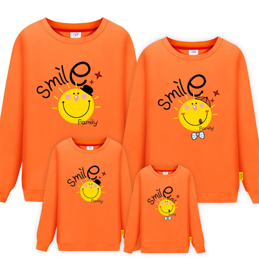 Одинаковые комплекты для всей семьи длинные свитшоты Осенний хлопковый свитшот