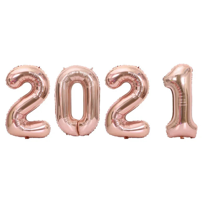 

40 Inch Big Number Balloons New Year's Day Party Christmas Decorations 2021 New Year Balloons With A Varity Of Colors sr11