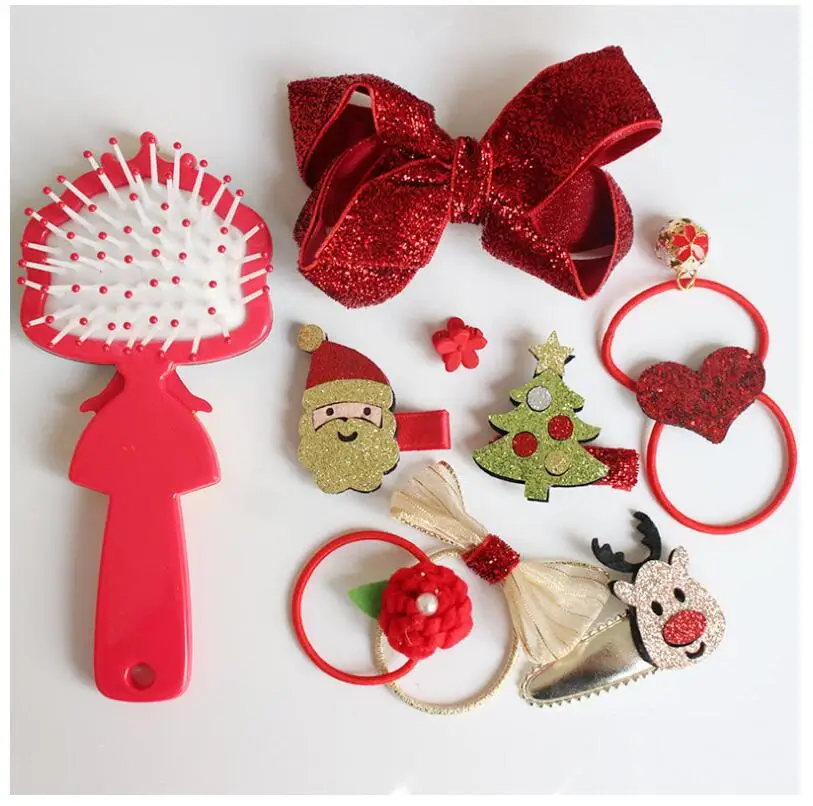 Рождественский подарочный набор детские украшения для волос резинка гребень