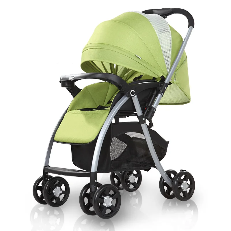 Детская прогулочная коляска с высоким ландшафтом легкая может сидеть на двух
