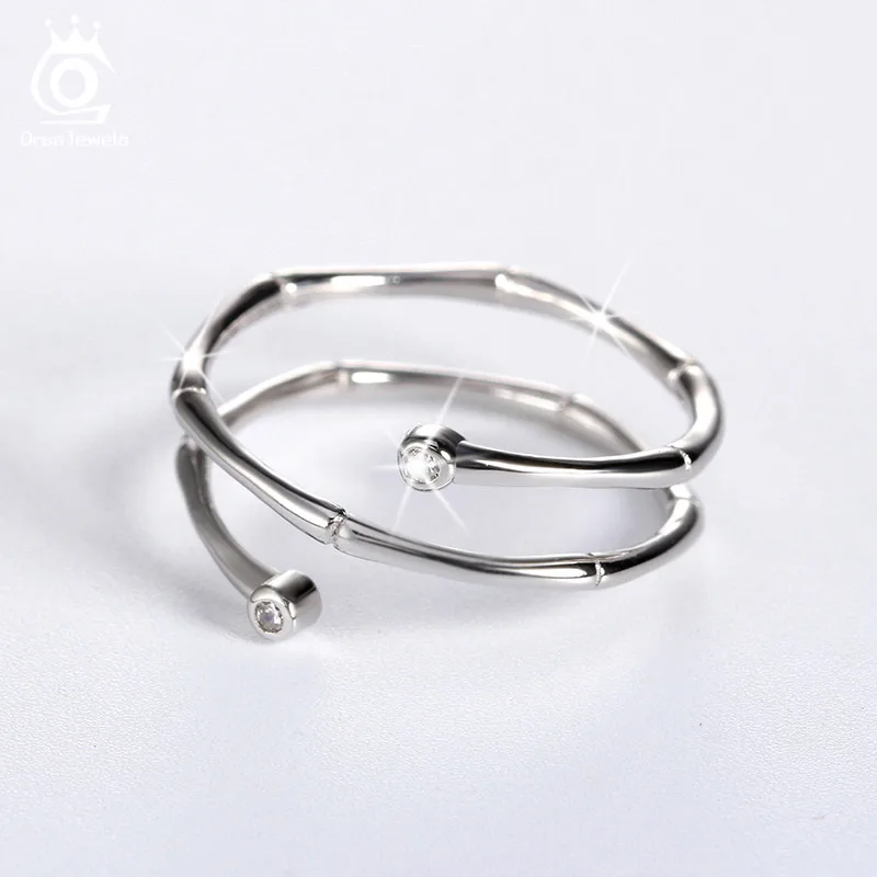 ORSA JEWELS Настоящее 925 стерлингового серебра женские кольца с фианитами алмазным
