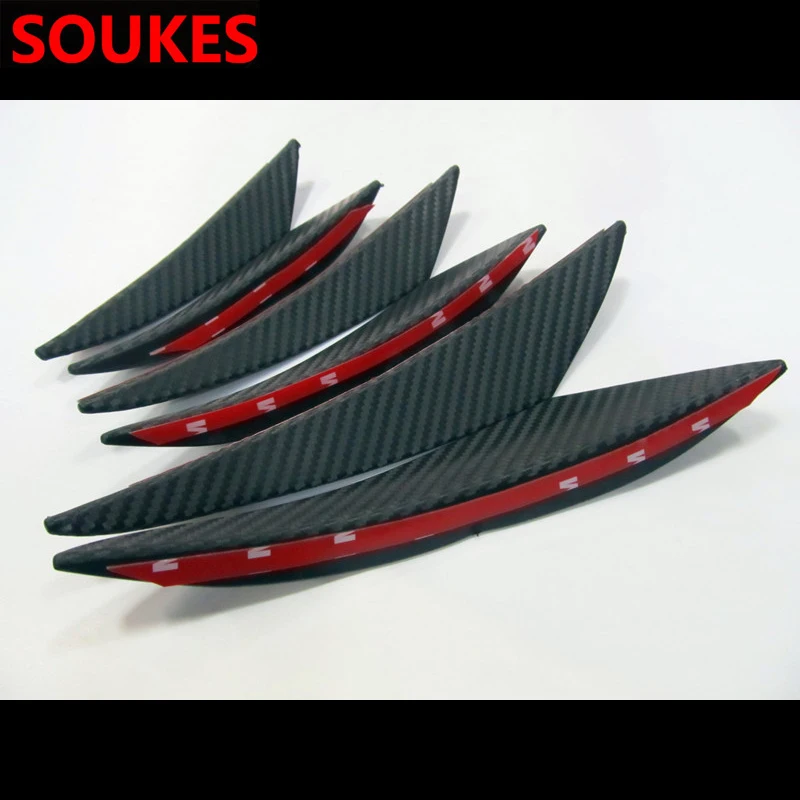 6 шт. резиновый спойлер на передний бампер автомобиля для Infiniti Buick Peugeot 307 206 407 3008 Seat