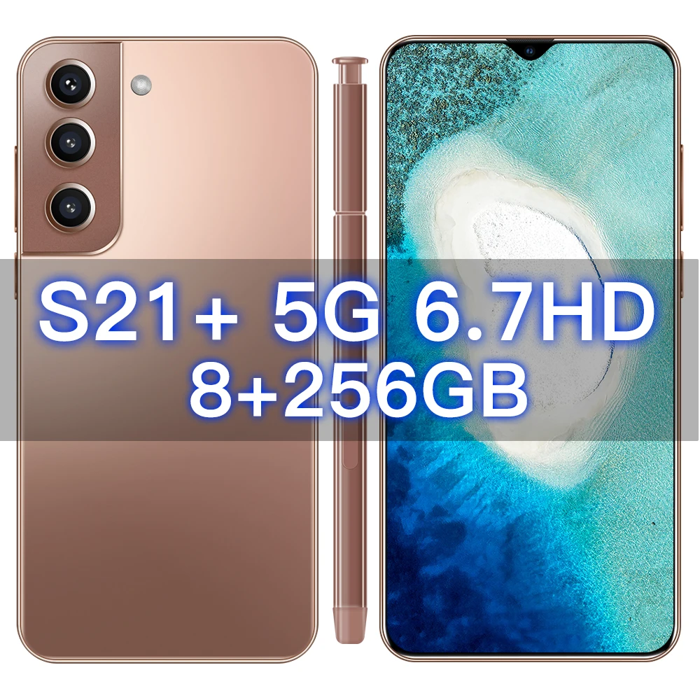 

New 2021 Galxy S21+ 5G Andriod Phone 6.7 Inch Full Screen 8GB RAM 256GB ROM Face ID Qualcomm 888 1440*3200 10 Core SmartPhones