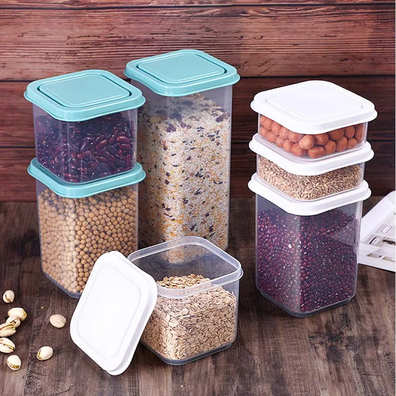 

700/1300/1800ML Food Storage Container Plastic Kitchen Refrigerator Noodle Box Multigrain Storage Tank Transparent Sealed Cans