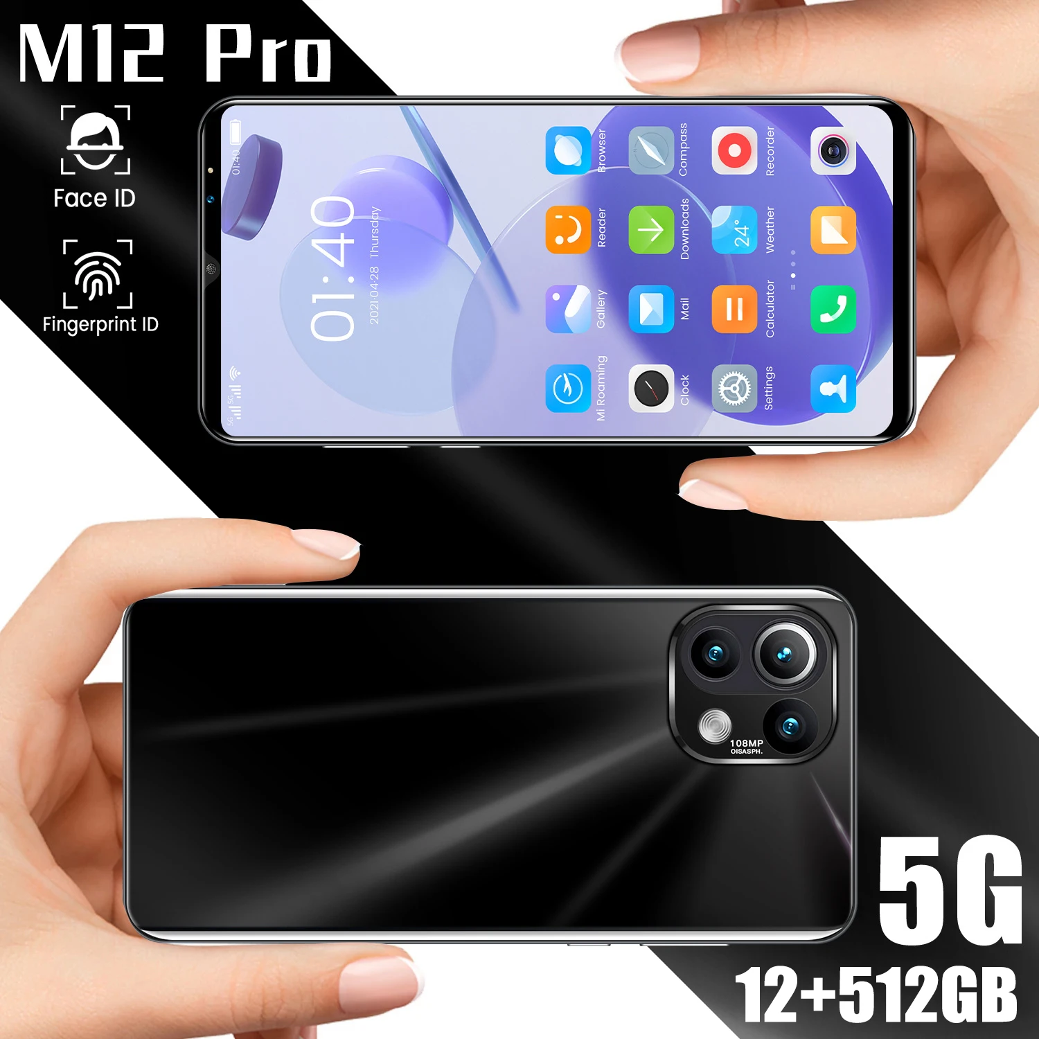 

New Arrival XIAO M12 Pro 128GB/256GB 4G LTE 5G 6000mAh Andriod 11 Smartphones 6.1 Inch 32+64MP 1440*3200 Dual SIM Cell Phone
