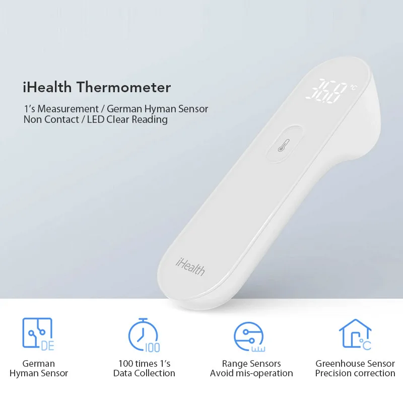 Xiaomi Mijia умный термометр iHealth светодиодный Бесконтактный цифровой инфракрасный термометр для тела лба для всех